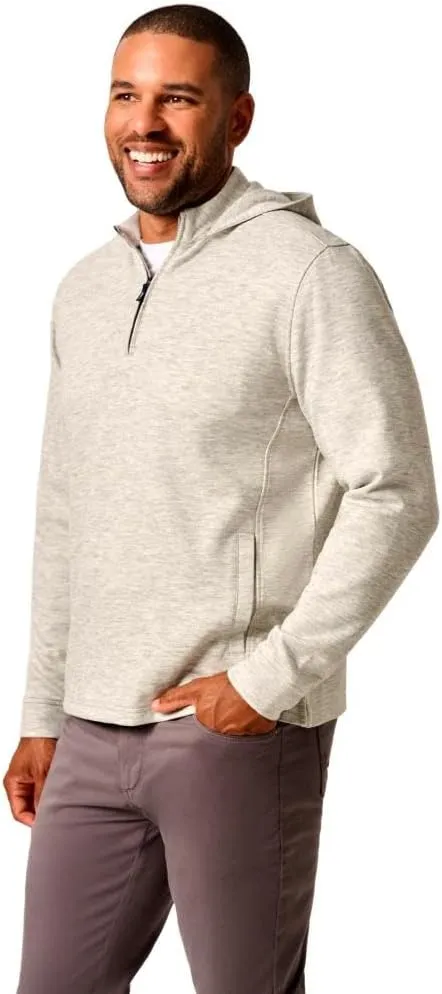 johnnie-O Men's Maxton 1/4 Zip Hoodie, Light Gray