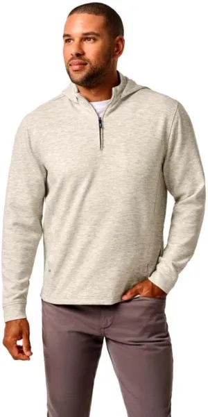 johnnie-O Men's Maxton 1/4 Zip Hoodie, Light Gray
