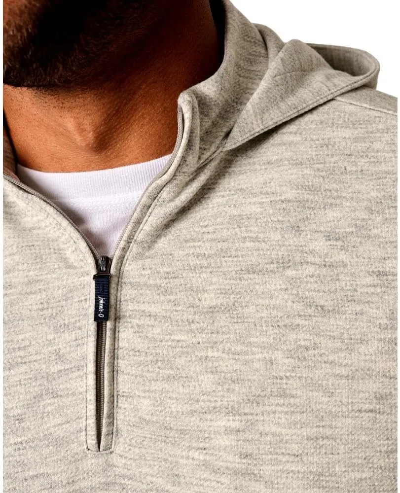 johnnie-O Men's Maxton 1/4 Zip Hoodie, Light Gray