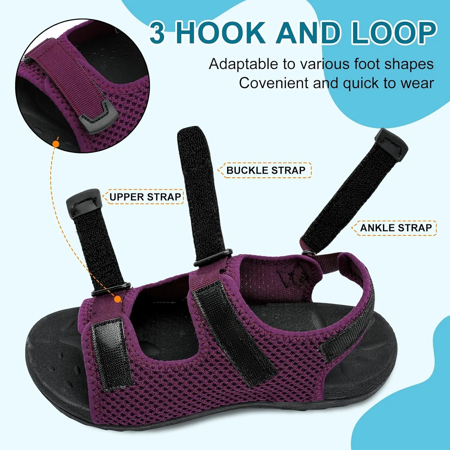 JOINFREE Womens Orthopedic Walking Hiking Sandals Adjustable Open Toe Sports Water Sandals with Plantar Fasciitis Arch Support Thick Athletic Cushion Outdoor Beach Sandals