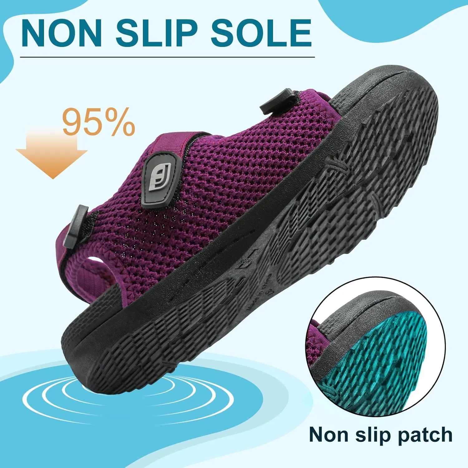JOINFREE Womens Orthopedic Walking Hiking Sandals Adjustable Open Toe Sports Water Sandals with Plantar Fasciitis Arch Support Thick Athletic Cushion Outdoor Beach Sandals