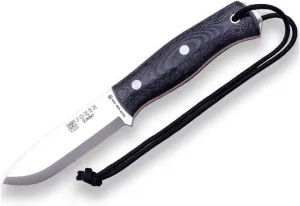 Joker Ember Scandi CM122 Outdoor Tool with Leather Sheath – 4.13" Sandvik 14C28N Steel Blade – Versatile Knife for Fishing, Camping, Hiking and Bushcraft (Micarta Canvas, Leather Sheath)