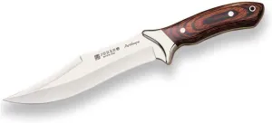 Joker Knife Antelope CR01, Stamina fist, 7.6 in. Curved Blade, Leather Sheath, Fishing, Hunting, Camping and Trekking Tool