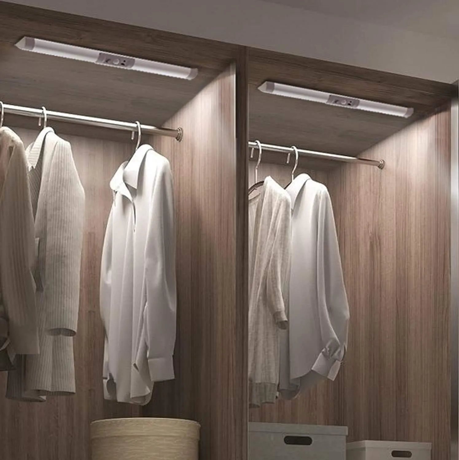 Joyzy 2 Pack Motion Sensor Closet Lighting with Eye Protection Design Automatic Closet Lights Battery Operated Pantry Light Wireless Lightings, LED Rechargeable Counter Lighting for Wardrobe Cabinet