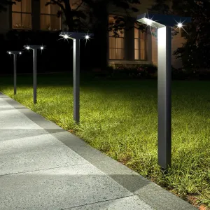JSOT Solar Lights Outdoor 4 Pack, Solar-Powered Landscape Lighting for Outside, Perfect IP65 Waterproof Solar Pathway Lights for Backyard, Lawn, Driveway, Walkway, Garden Decorative. (Cool White)