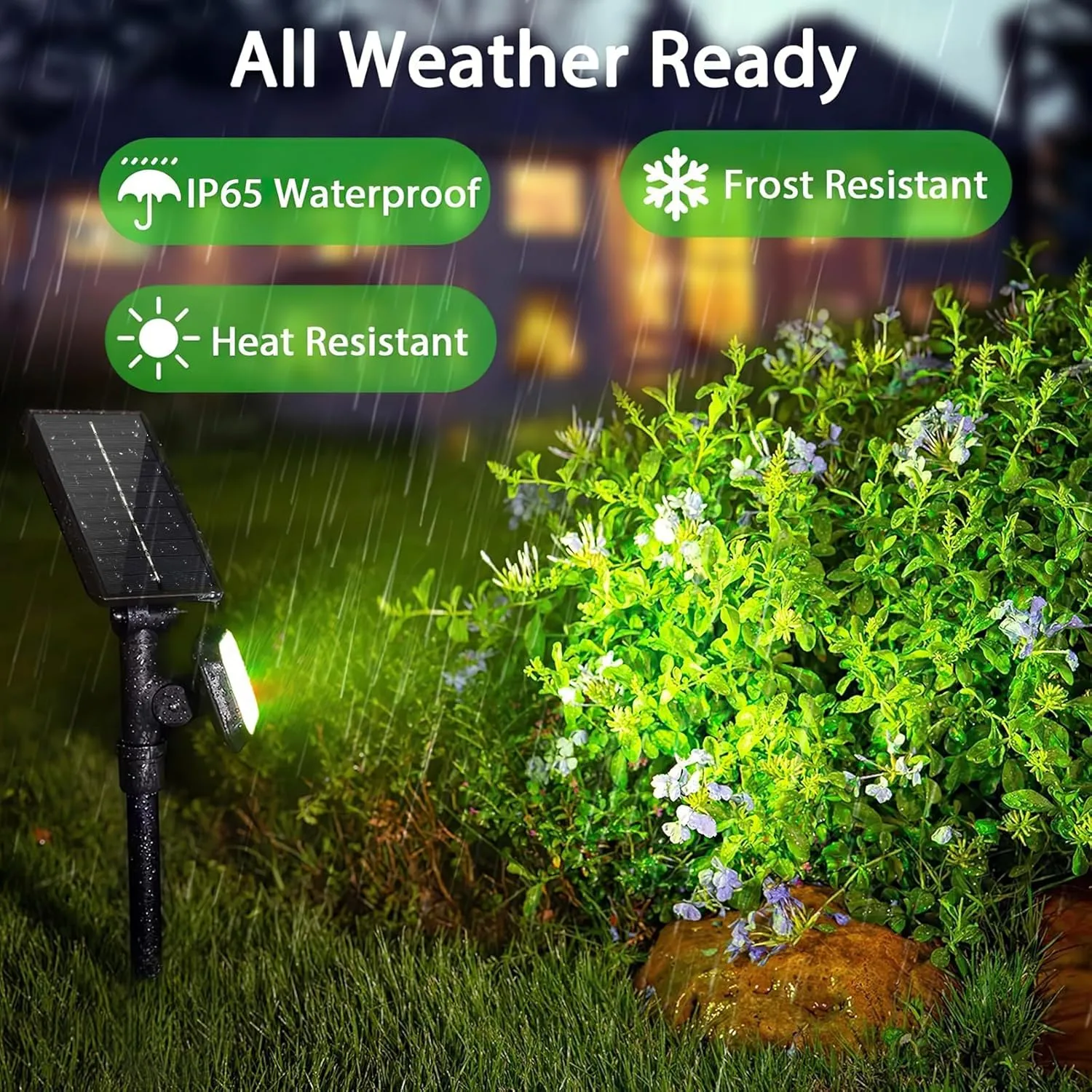 JSOT Solar Lights Outdoor Waterproof - 6 Pack Spot Lights Solar Spotlights Outdoor Waterproof Garden Light for Outside Yard Landscape Lighting Pathway Auto On/Off (Cool Light)