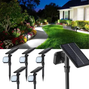 JSOT Solar Lights Outdoor Waterproof - 6 Pack Spot Lights Solar Spotlights Outdoor Waterproof Garden Light for Outside Yard Landscape Lighting Pathway Auto On/Off (Cool Light)