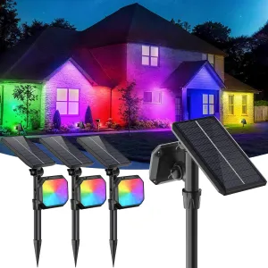 JSOT Spot Lights - Solar Lights Outdoor Solar Powered Spotlight Waterproof Green Light Landscape Lighting for Garden Yard Pathway