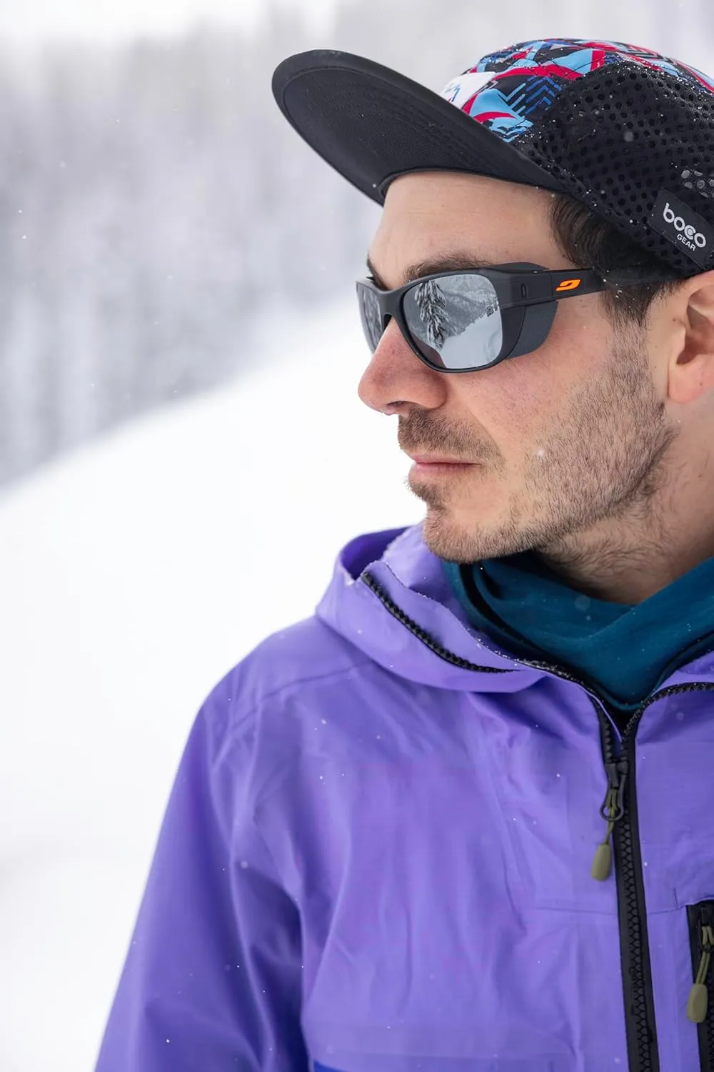Julbo Camino Glacier Sunglasses for Men & Women w/Removable Side Shields for Mountaineering, Hiking, Skiing, and Trekking