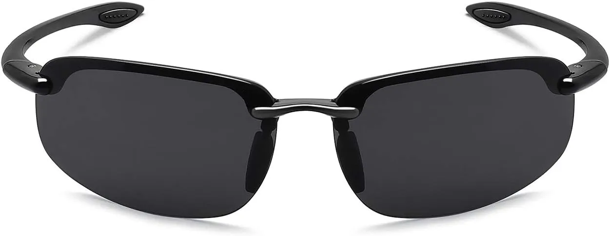 JULI Sports Sunglasses for Men Women Tr90 Rimless Frame for Running Fishing Baseball Driving MJ8001
