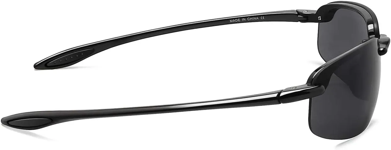 JULI Sports Sunglasses for Men Women Tr90 Rimless Frame for Running Fishing Baseball Driving MJ8001