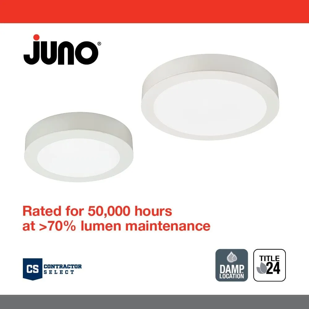Juno JSBC 5IN 30K 90CRI WH M6 SlimBasics LED Surface Mount Downlight, 5-Inch, 3000K | White
