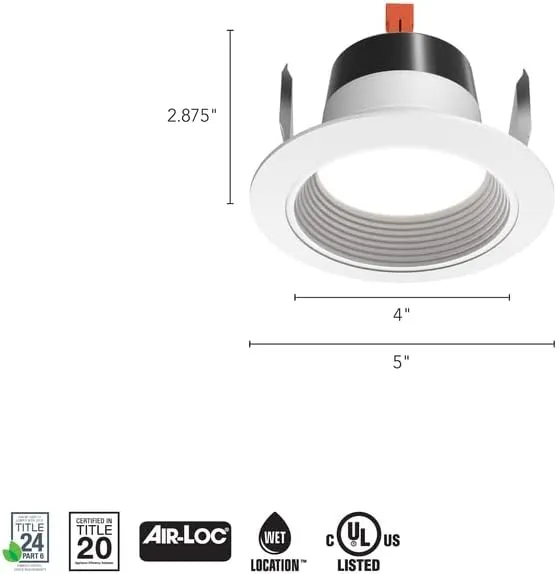 Juno Lighting 4RLD G4 09LM 30K Retrofit Dimmable Downlight, 4-Inch, Bright White