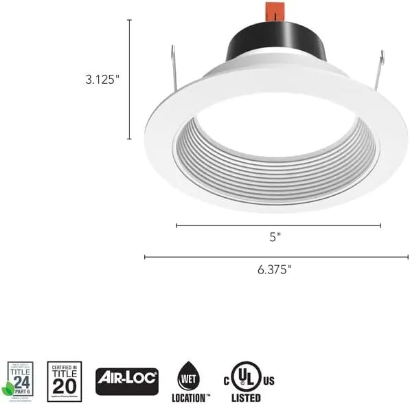 Juno Lighting 5RLD G4 07LM 30K Retrofit Dimmable Downlight, 5-Inch, Bright White