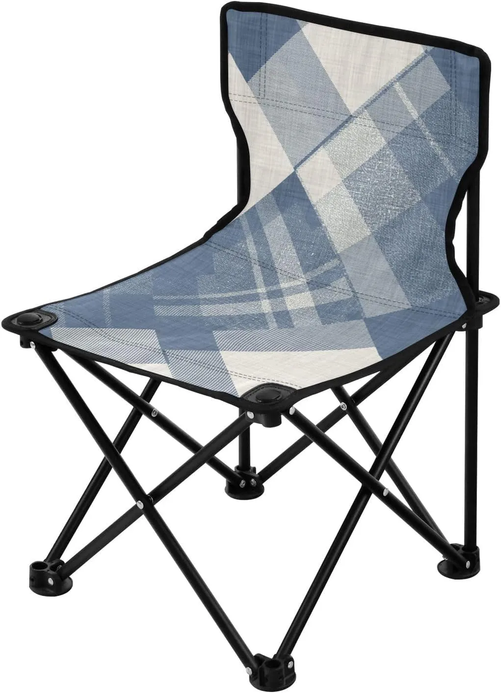 JUNZAN Farmhouse Plaid Collapsible Camping Chairs Lightweight Foldable Chairs Indoor Includes Carry Bag Fishing Chair for Sports Outside