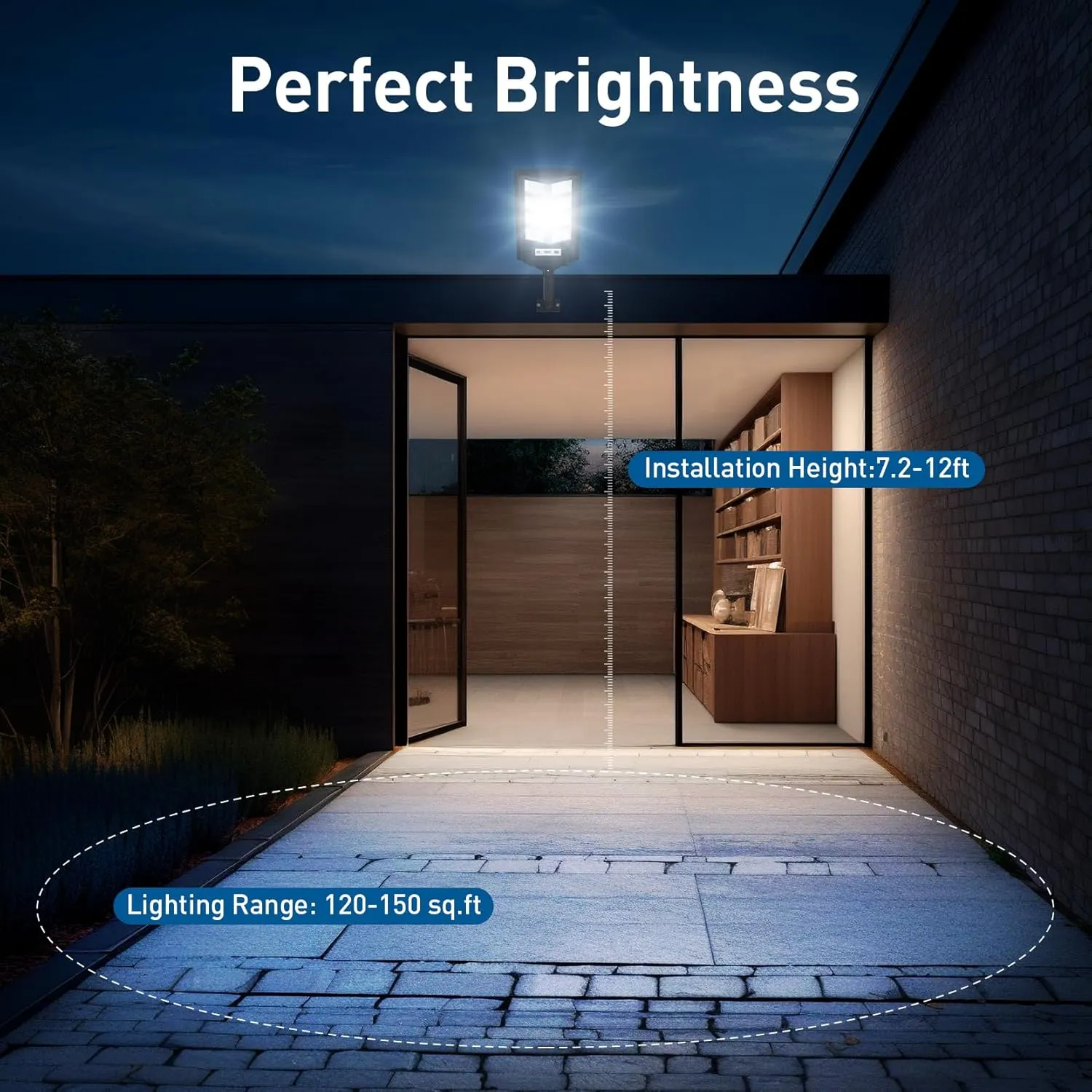 K4 200W Solar Lights Outdoor Waterproof,6500K Solar Street Lights Outdoor 12000LM LED Solar Flood Light, Wide Angle with Motion Sensor and Remote Control for Yard,Fence,Parking lot,Garage(4 Pack)