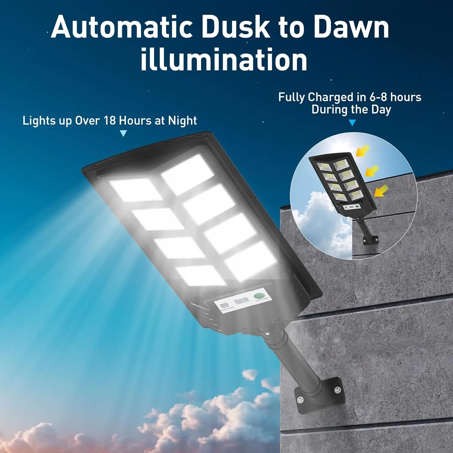 K4 200W Solar Lights Outdoor Waterproof,6500K Solar Street Lights Outdoor 12000LM LED Solar Flood Light, Wide Angle with Motion Sensor and Remote Control for Yard,Fence,Parking lot,Garage(4 Pack)