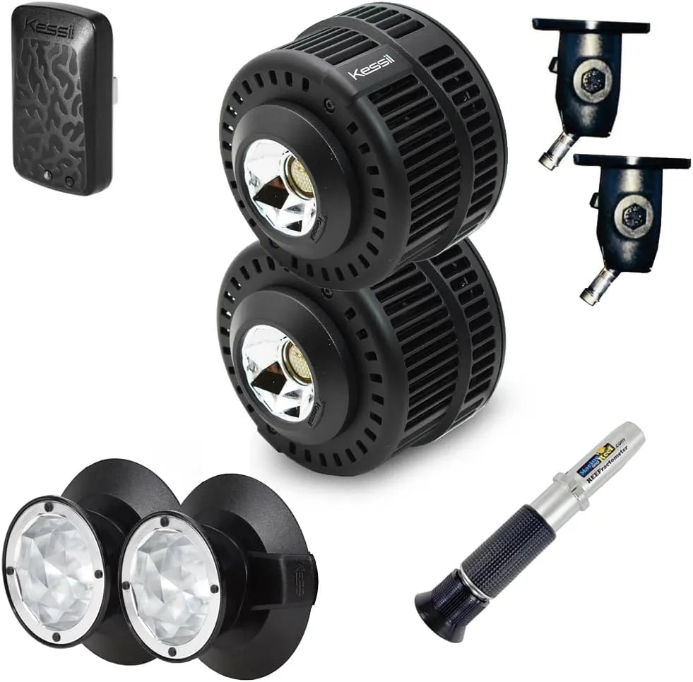 Kessil A500X LED Lights, Light Mounts, WiFi Dongle, MarineAndReef Reefractometer & Extra Narrow Reflectors TAKE ME Higher Bundle (5 Items)