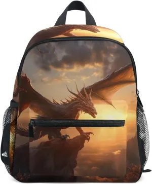 Kids Backpack for Boys Girls Toddler Bags Children Preschool Pterosaur Dragon Dinosaur Kindergarten Small 3-8 Years Old Chest Strap