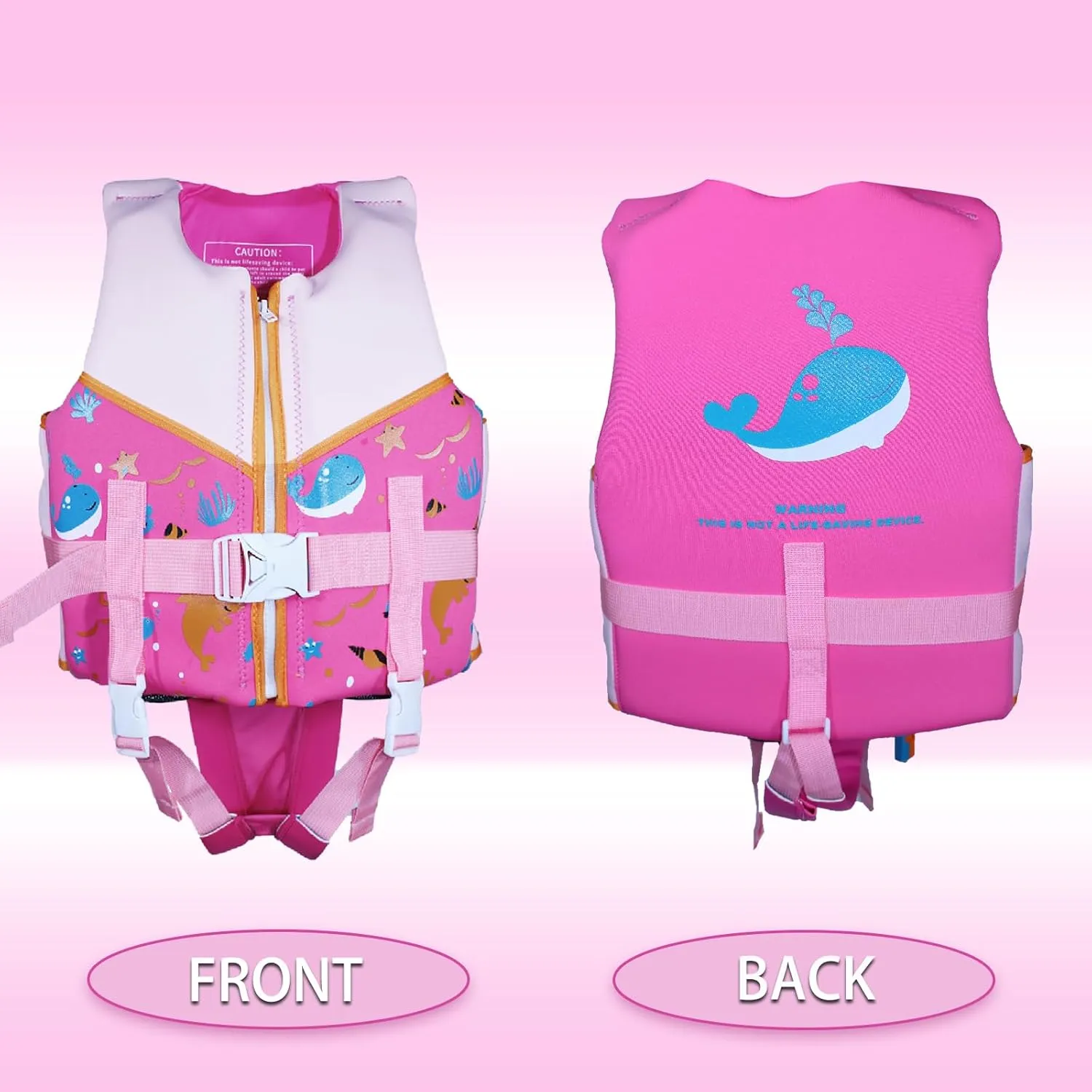Kids Swim Vests Pool Toddler for 24-64lbs/3-9 Years, Adjustable Swimming Jacket Floaties Aid for Children, Boys Girls Learn to Swim