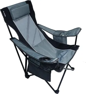 Kijaro Sling Folding Camping Chair - Enjoy The Outdoors in This Outdoor Chair with a Built-in Cup Holders and Side Organizer OR Side Cooler - Includes a Detachable Pillow