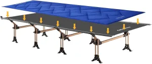 KingCamp Ultralight Folding Camping Cot Bed with Sleeping Cot Mat for Cmaping & Travel, Tent Use