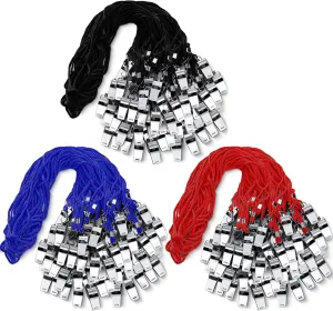 Kingdder 100 Pcs Metal Referee Whistle Bulk for Coach Whistles for Adults with Lanyard Stainless Steel Sports Whistle Emergency Loud Sound Whistle for Teachers Polices School Sports