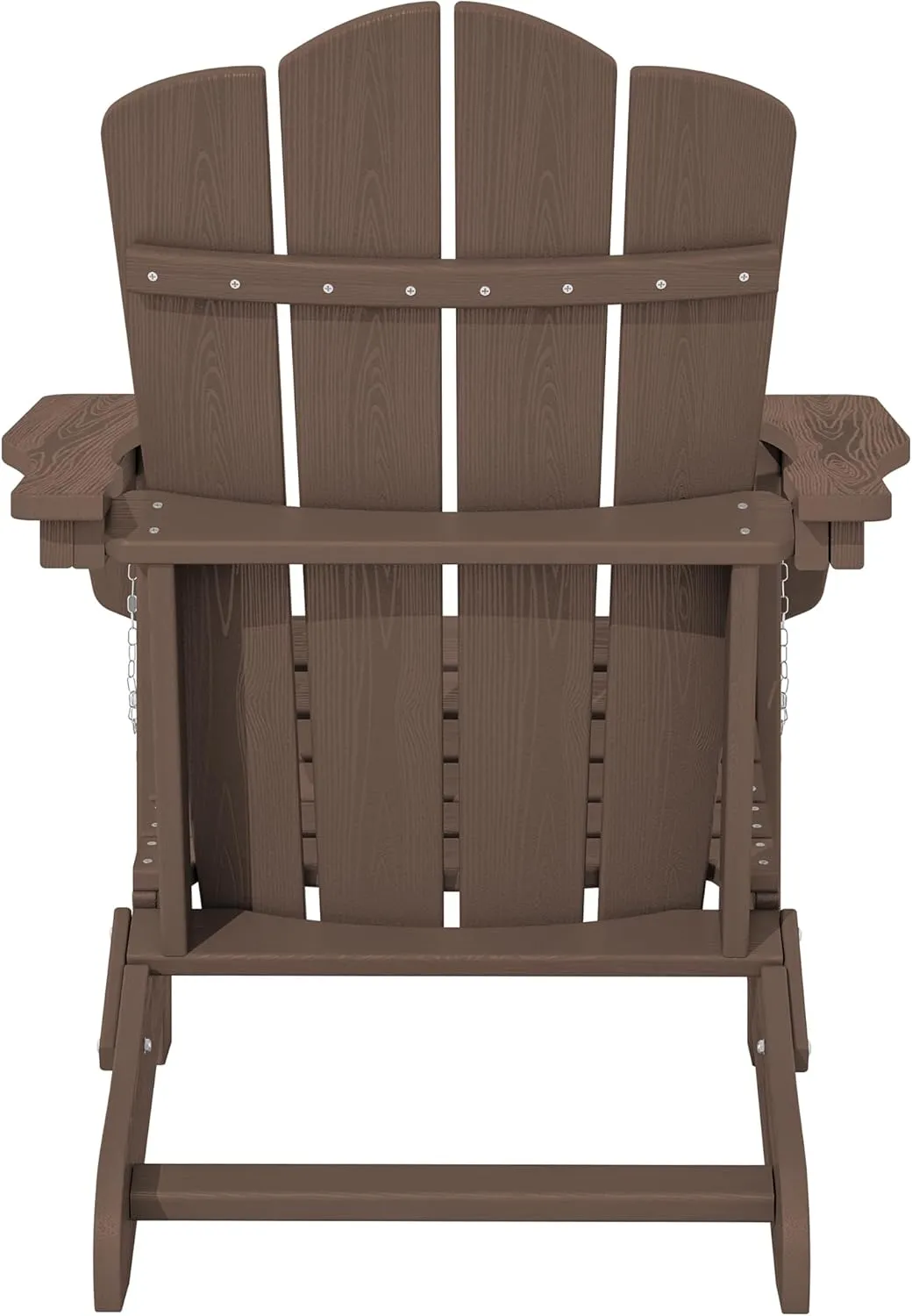 KINGYES Folding Adirondack Chair Set of 2, HDPE All-Weather Folding Adirondack Chair, Brown