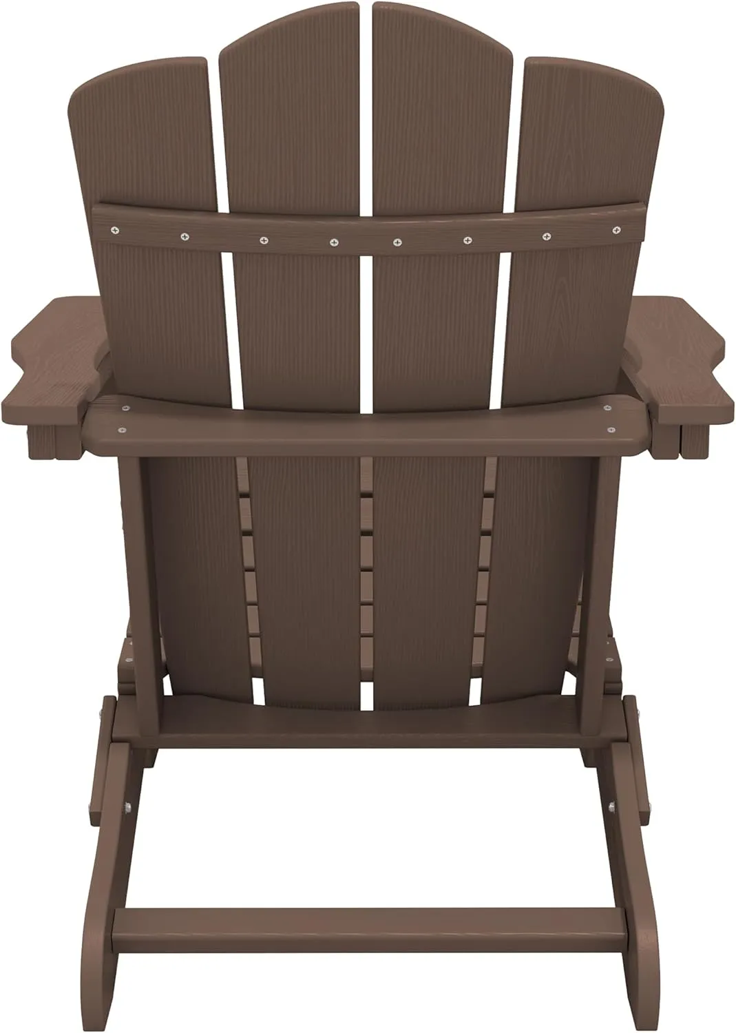 KINGYES Folding Adirondack Chair Set of 2, HDPE All-Weather Folding Adirondack Chair, Brown