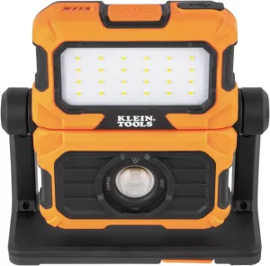 Klein Tools 56417 MODbox Rechargeable 3000-Lumen LED Work Light, Portable 2-in-1 Flood and Spot Light, 360-Degree Rotation, Compatible with MODbox Rail System