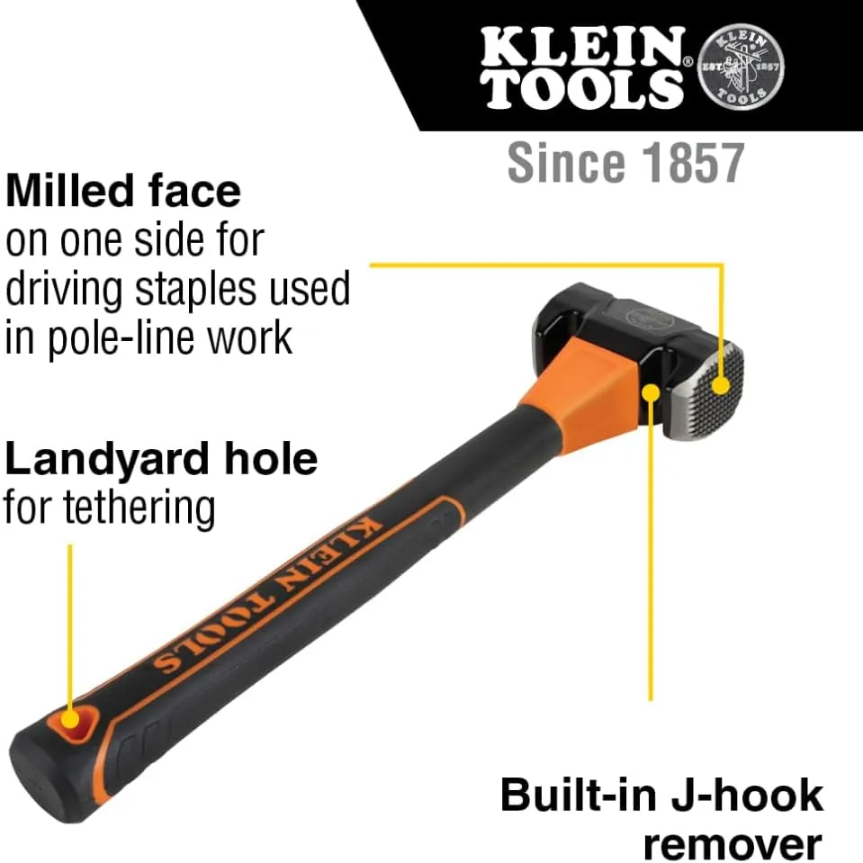 Klein Tools 80936MF Lineman's Milled-Face Hammer