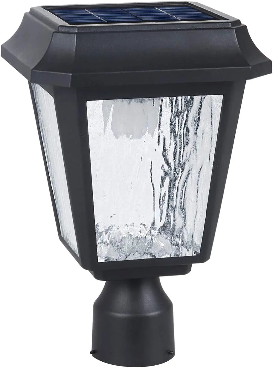KMC Lighting ST4618Q-A Solar Lamp Post Lights Solar Post Lights Outdoor Post Lights Die-Casting Aluminum 3-inch Fitter Base for Post Mount