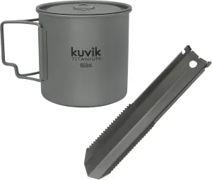 Kuvik 650ml (22 oz) Titanium Pot & Titanium Trowel Bundle