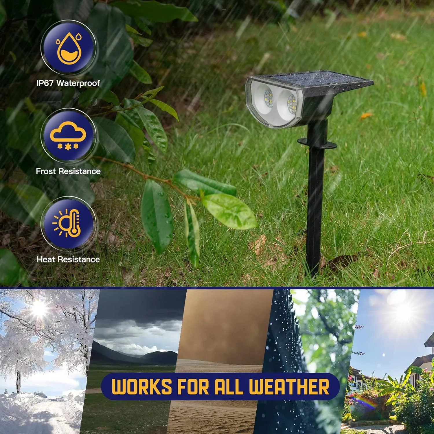 Kyosho Color Changing Solar Outdoor Lights, 9 Lighting Modes Halloween Christmas Lights, Waterproof RGBW Multicolor Solar Spotlight for Tree Pool Garden, 4 Pack