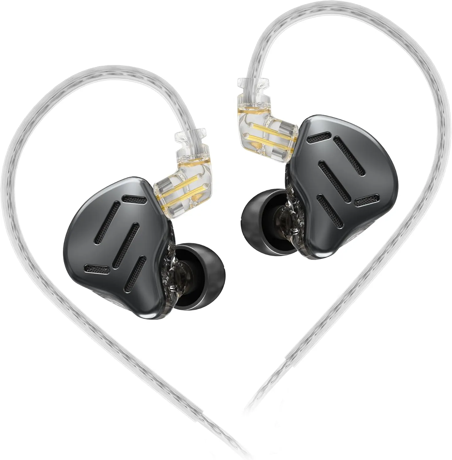 KZ Zax in Ear Headphones 7BA 1DD Hybrid 16 Drivers HiFi Noise Cancelling in Ear Monitor, Zin Alloy Shell Metal Wired Earphone with 3.5mm Jack Detachable 2 Pin 0.75mm Cable (No mic, Black)