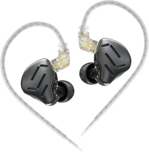 KZ Zax in Ear Headphones 7BA 1DD Hybrid 16 Drivers HiFi Noise Cancelling in Ear Monitor, Zin Alloy Shell Metal Wired Earphone with 3.5mm Jack Detachable 2 Pin 0.75mm Cable (No mic, Black)