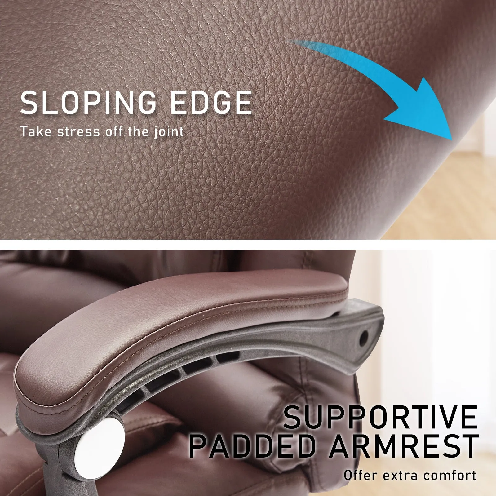 La Bella Espresso Massage Footrest Ergonomic Executive Office Chair