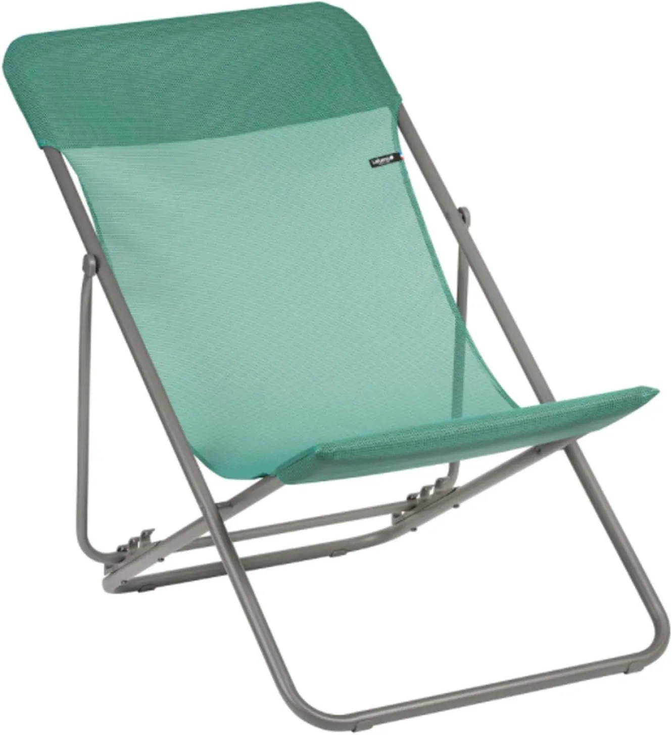 Lafuma Maxi Transat Folding Sling Chair (Chlorophylle Green Canvas, Set of 2) Foldable Adirondack w/ Titane Steel Frame