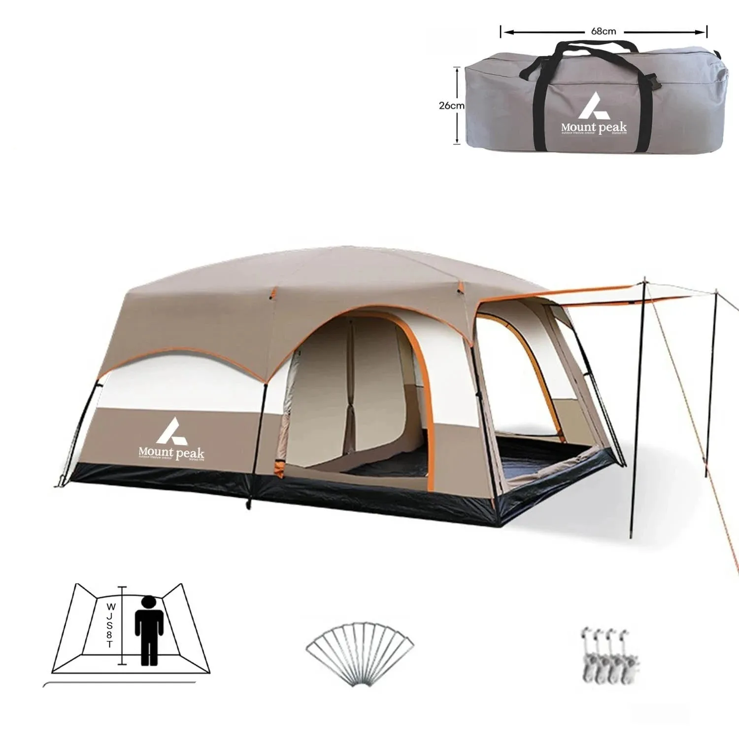 Large Family Camping Tent  Waterproof & Spacious