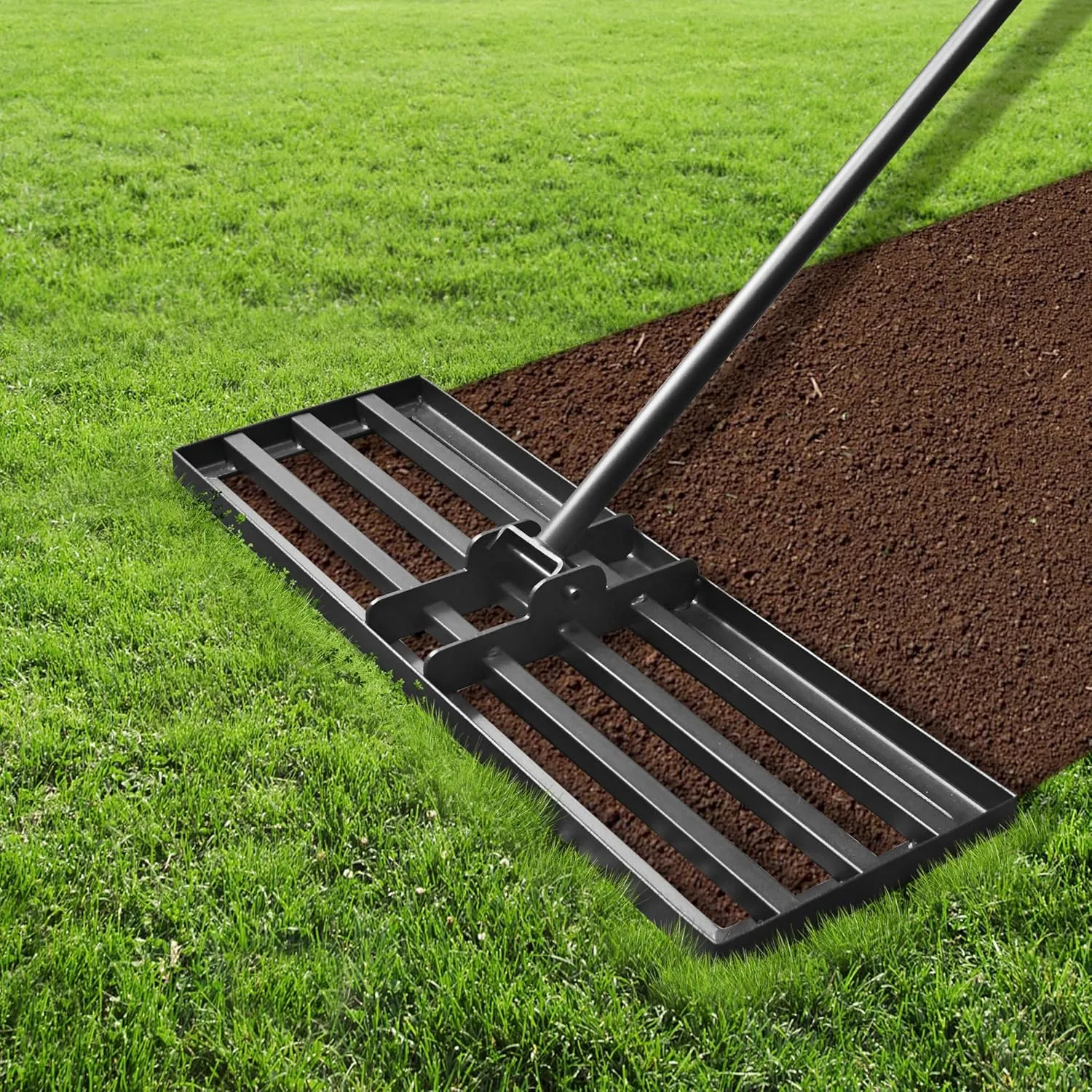 Lawn Leveling Rake 30 x 10 Inches for Gardening, Garden Rake for Lawn Heavy Duty with 78 Inches Handle, Lawn Leveling Tool for Yard, Backyard, Garden, Golf Couse, Farm, Pasture