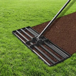 Lawn Leveling Rake 30 x 10 Inches for Gardening, Garden Rake for Lawn Heavy Duty with 78 Inches Handle, Lawn Leveling Tool for Yard, Backyard, Garden, Golf Couse, Farm, Pasture
