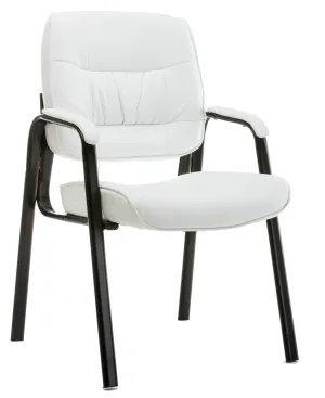 Leather Chair Reception Side Conference Waiting Room Guest Chair White