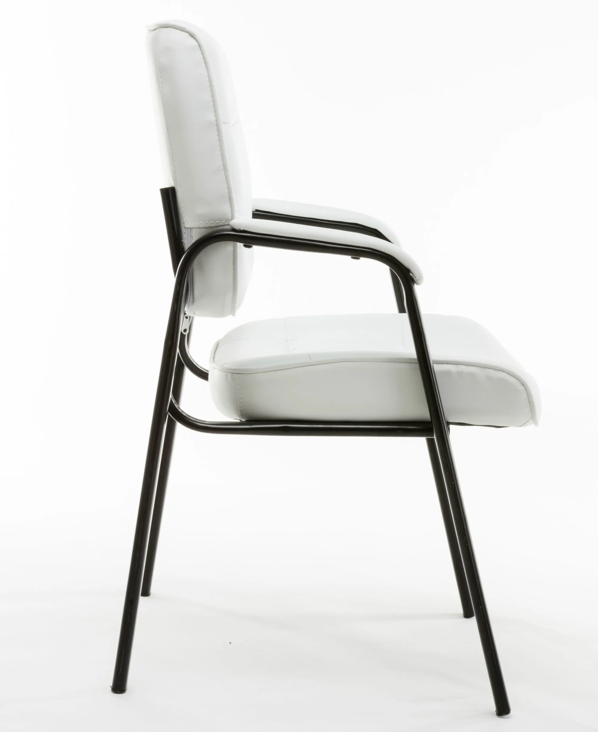 Leather Chair Reception Side Conference Waiting Room Guest Chair White