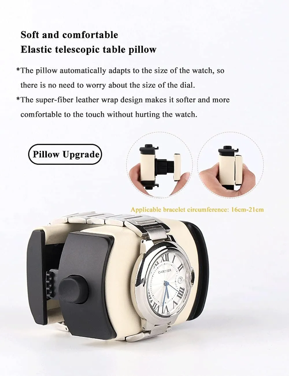 Leather Watch Winder, 3slot, Quiet Motor, Fiberboard Case, Smart Touch, Acrylic, LED Light, 6 Modes, Watch Shaker Watch Winder Display Watch Box Case Watch Storage