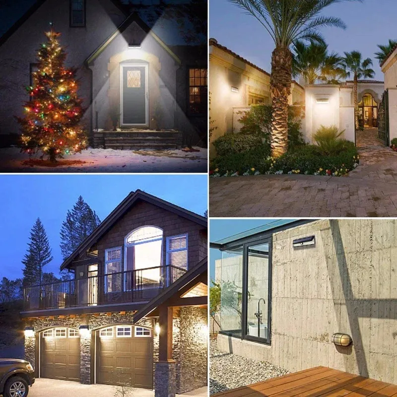 LED Outdoor Solar Light with Remote Control, Motion Sensor Solar Spotlight - 3 Modes Wall Light for Street and Garden Decoration