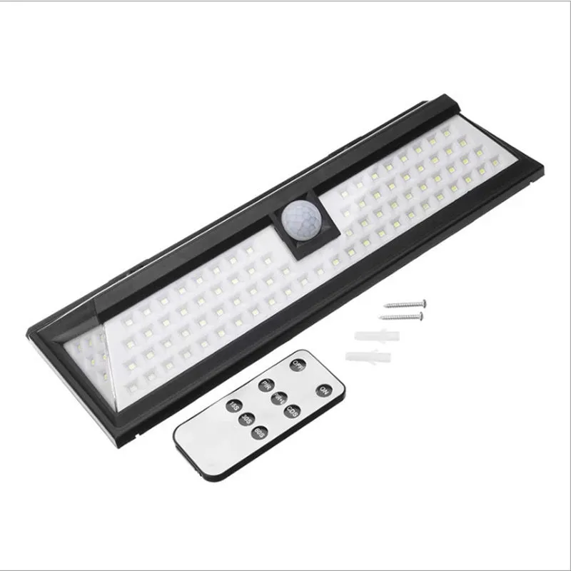LED Outdoor Solar Light with Remote Control, Motion Sensor Solar Spotlight - 3 Modes Wall Light for Street and Garden Decoration