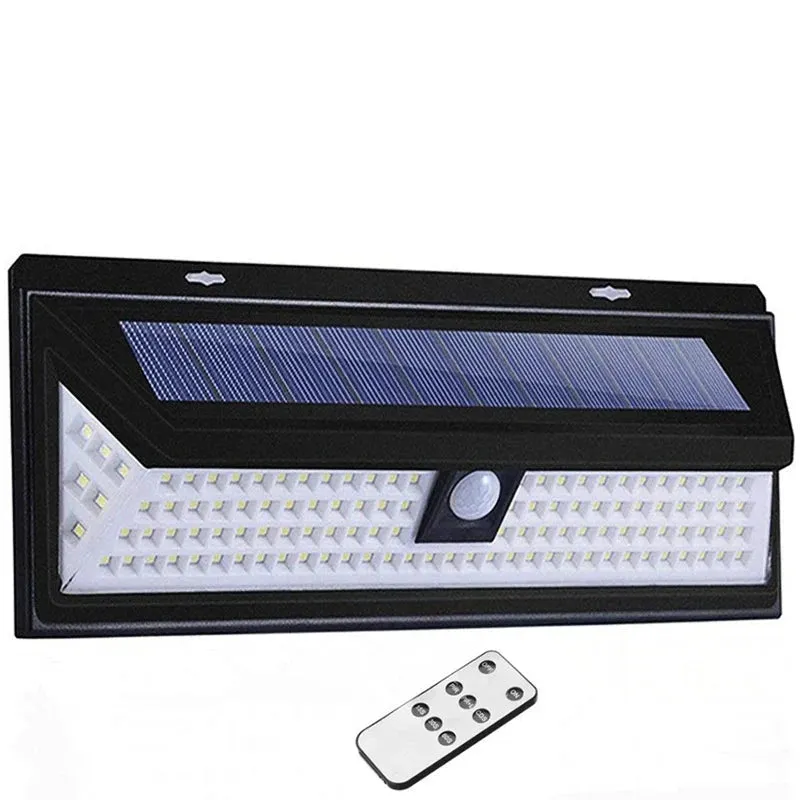 LED Outdoor Solar Light with Remote Control, Motion Sensor Solar Spotlight - 3 Modes Wall Light for Street and Garden Decoration