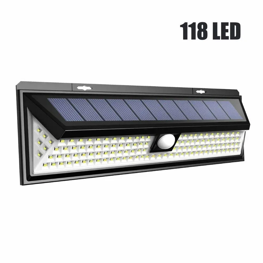 LED Outdoor Solar Light with Remote Control, Motion Sensor Solar Spotlight - 3 Modes Wall Light for Street and Garden Decoration