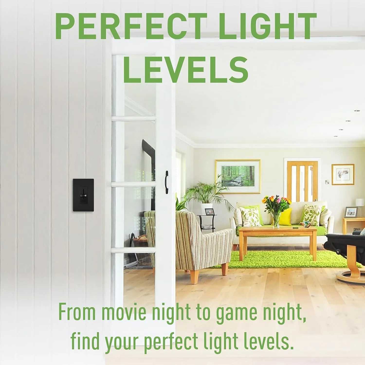 Legrand Pass & Seymour LS450BK 450W LS Series Non-Preset Dimmer Light Switch for Dimmable LED and CFL Bulbs, Single Pole, Black (1 Count)