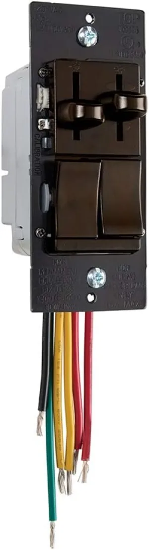 Legrand Pass & Seymour LSCLDC163P 450W LS Series Preset Dimmer Light Switch for Dimmable LED and CFL Bulbs Plus 1.6A Fan Control, Single Pole/3-Way, Brown (1 Count)